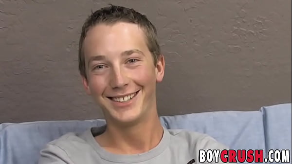 Twink cutie Riley Johnston jerking off big cock after interview