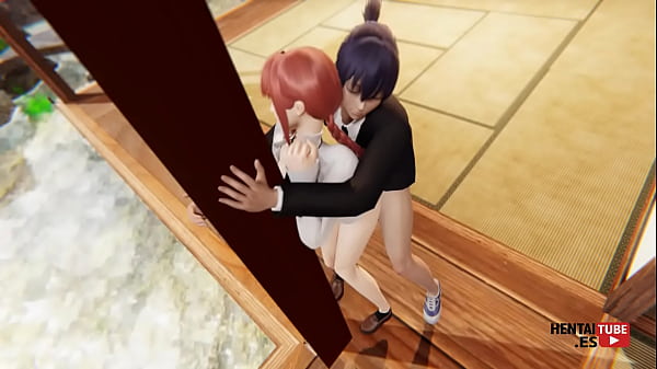 Chainsaw Man Hentai - Aki scopa Makima mentre lei è aggrappata alla colonna di casa sua.