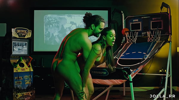 Beautiful Latina MILF Jolla gets fucked while shooting hoops at her friend'_s game room